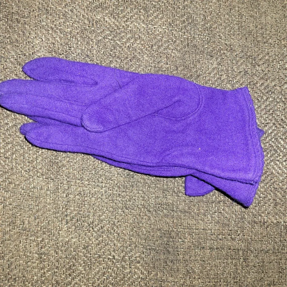 80s‎ JENNIFER MOORE Driving Gloves Macy's Blue Bowes Lambswool Stretch Fall VTG